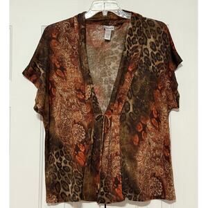 Chico's Front Tie Kimono-Sleeve Cardigan Sweater, Size 3